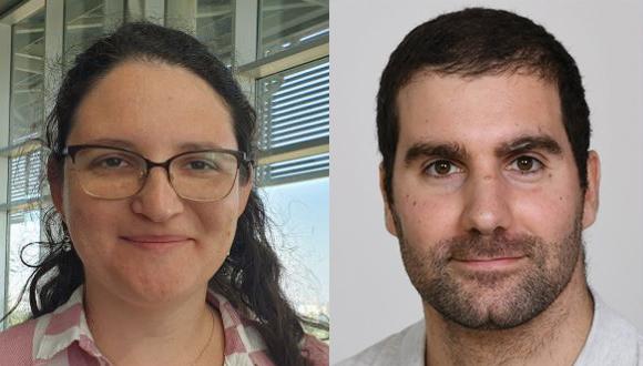 PhD students Maria Makrinich and Tamir Admon from the School of Chemistry